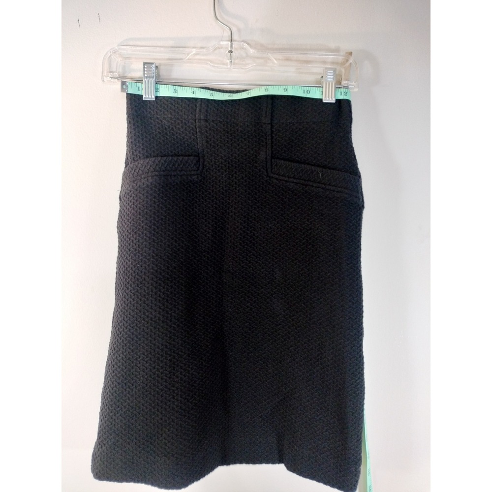 Ganni Black Textured Knit Pencil Skirt High Waist